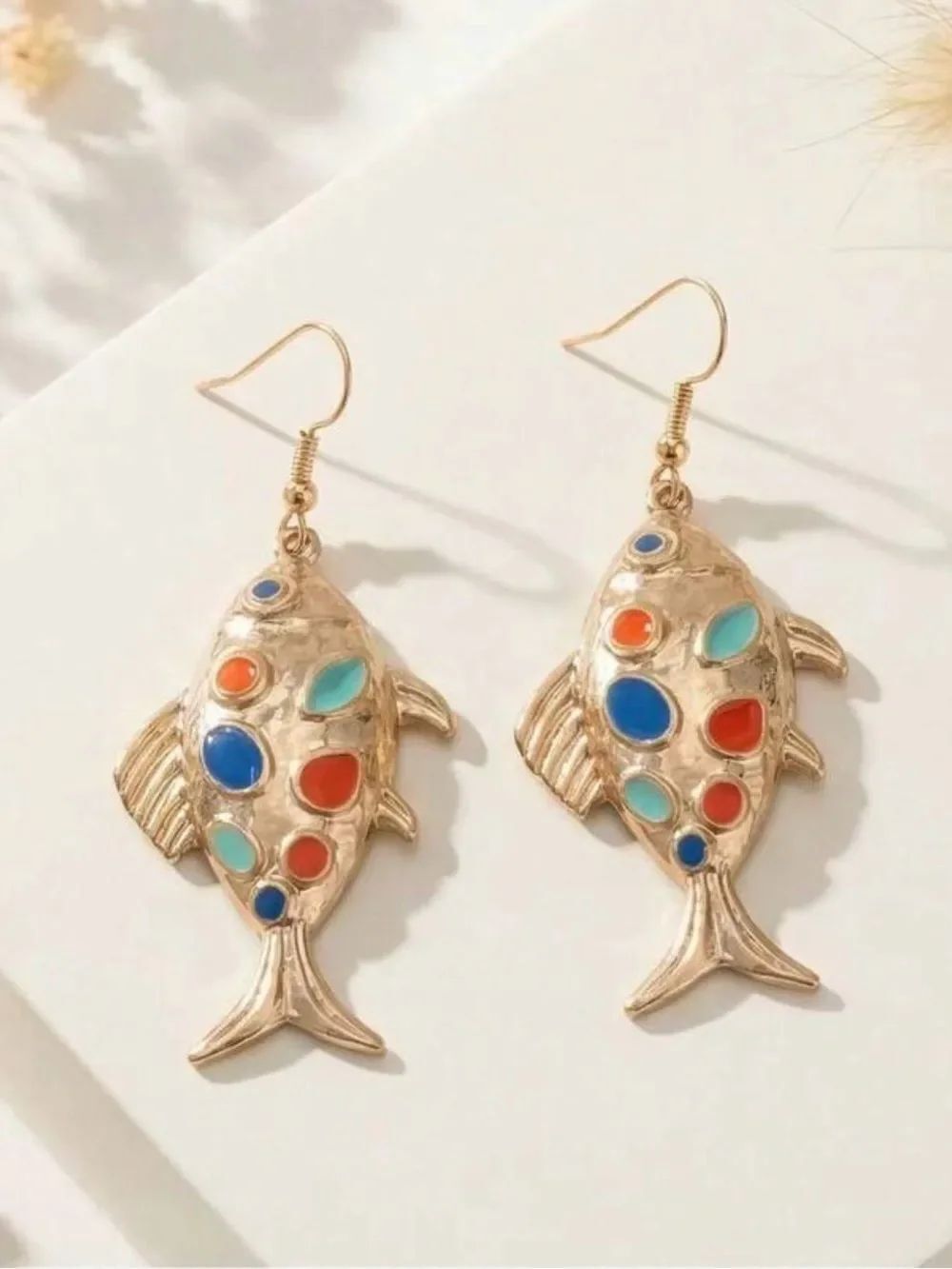 Multicolor Fish Drop Earrings A2082